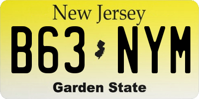 NJ license plate B63NYM