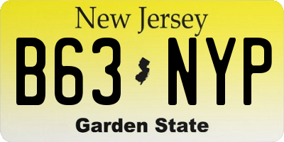 NJ license plate B63NYP
