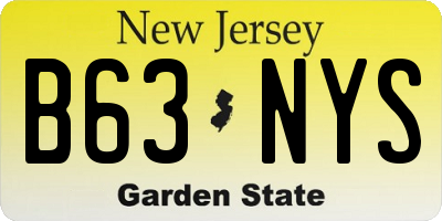 NJ license plate B63NYS