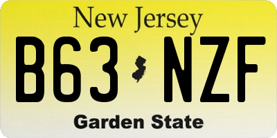 NJ license plate B63NZF