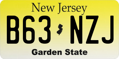 NJ license plate B63NZJ