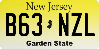 NJ license plate B63NZL
