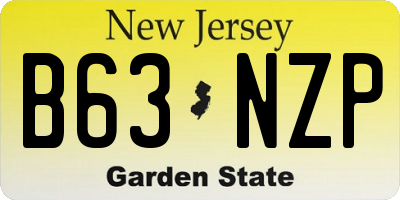 NJ license plate B63NZP