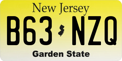 NJ license plate B63NZQ