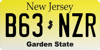 NJ license plate B63NZR