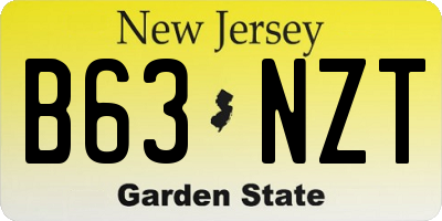 NJ license plate B63NZT