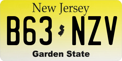 NJ license plate B63NZV