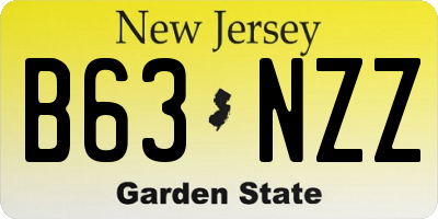 NJ license plate B63NZZ