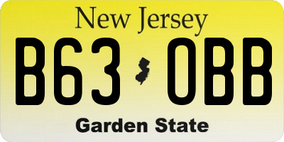 NJ license plate B63OBB