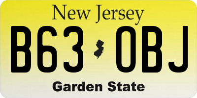 NJ license plate B63OBJ