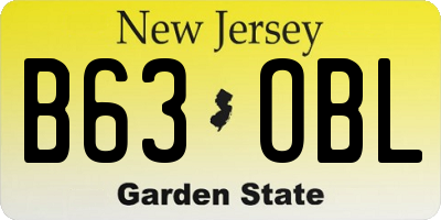 NJ license plate B63OBL