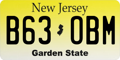 NJ license plate B63OBM