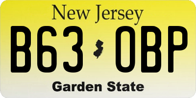 NJ license plate B63OBP