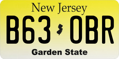 NJ license plate B63OBR