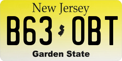 NJ license plate B63OBT
