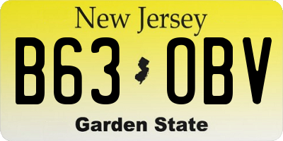 NJ license plate B63OBV