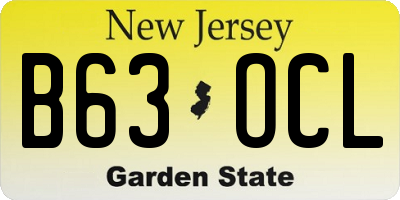NJ license plate B63OCL