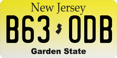 NJ license plate B63ODB