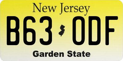 NJ license plate B63ODF