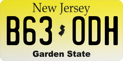 NJ license plate B63ODH