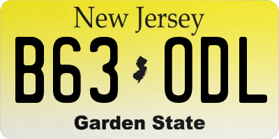 NJ license plate B63ODL