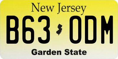 NJ license plate B63ODM