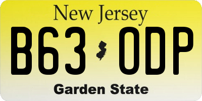 NJ license plate B63ODP