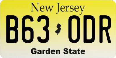 NJ license plate B63ODR
