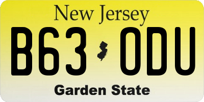 NJ license plate B63ODU