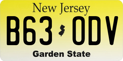 NJ license plate B63ODV