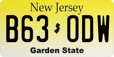 NJ license plate B63ODW