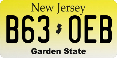 NJ license plate B63OEB