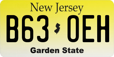 NJ license plate B63OEH