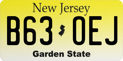 NJ license plate B63OEJ