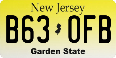 NJ license plate B63OFB