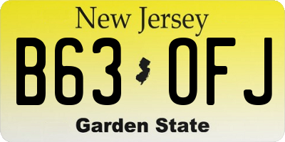 NJ license plate B63OFJ