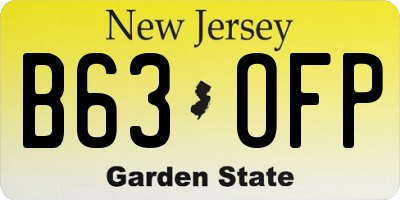NJ license plate B63OFP