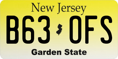 NJ license plate B63OFS