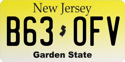 NJ license plate B63OFV