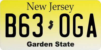 NJ license plate B63OGA