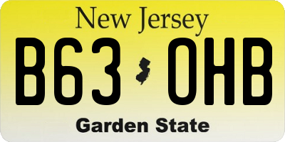 NJ license plate B63OHB
