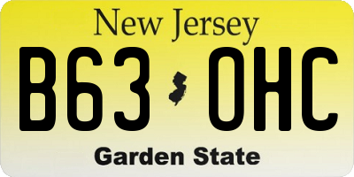 NJ license plate B63OHC