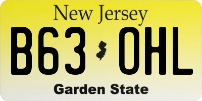 NJ license plate B63OHL