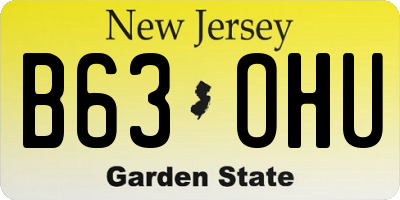 NJ license plate B63OHU