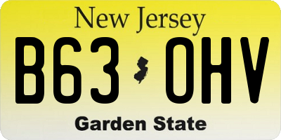 NJ license plate B63OHV