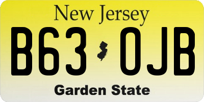 NJ license plate B63OJB