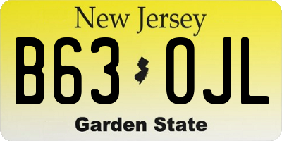 NJ license plate B63OJL