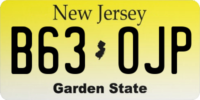 NJ license plate B63OJP