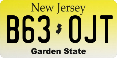 NJ license plate B63OJT