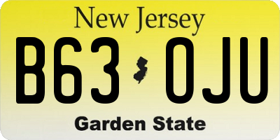 NJ license plate B63OJU